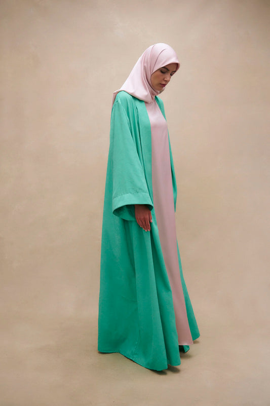Blush Mint Elegance Abaya