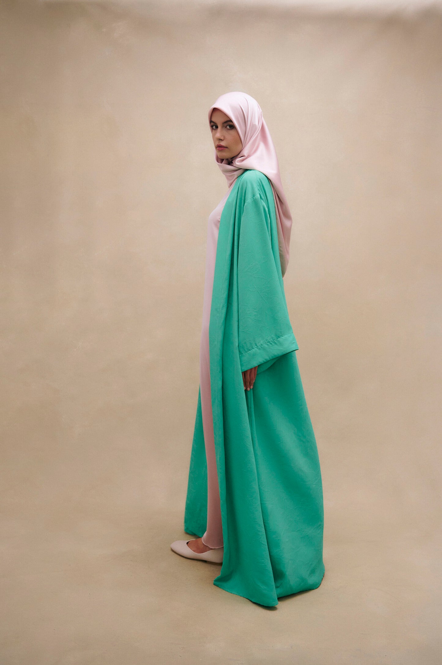 Blush Mint Elegance Abaya