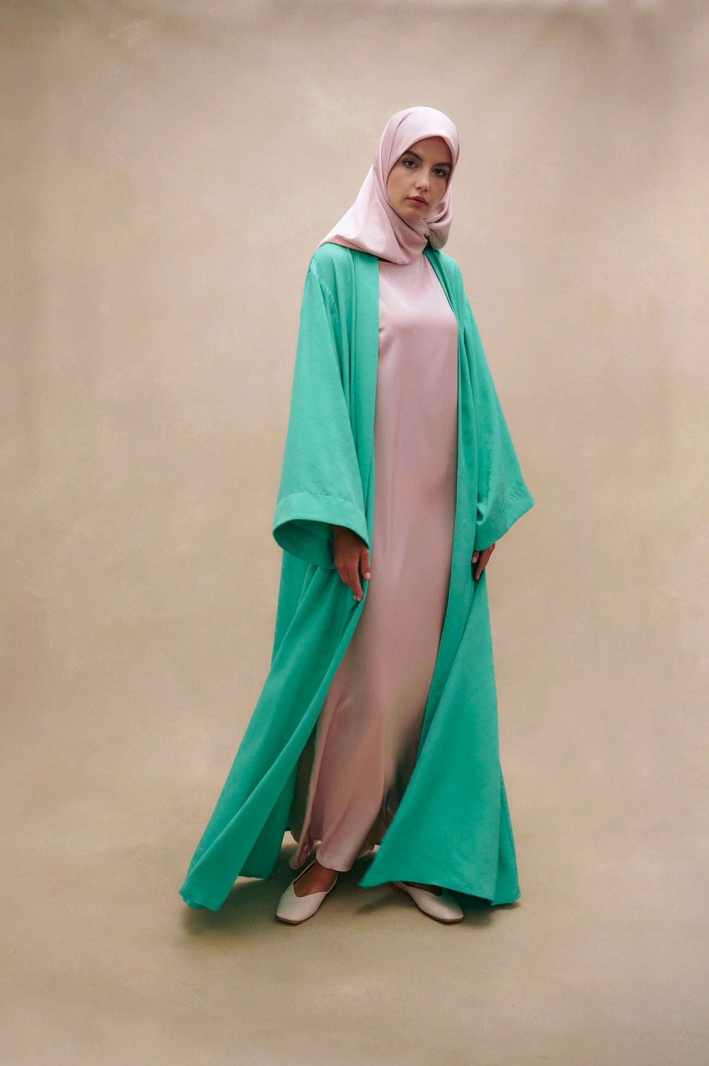 Blush Mint Elegance Abaya